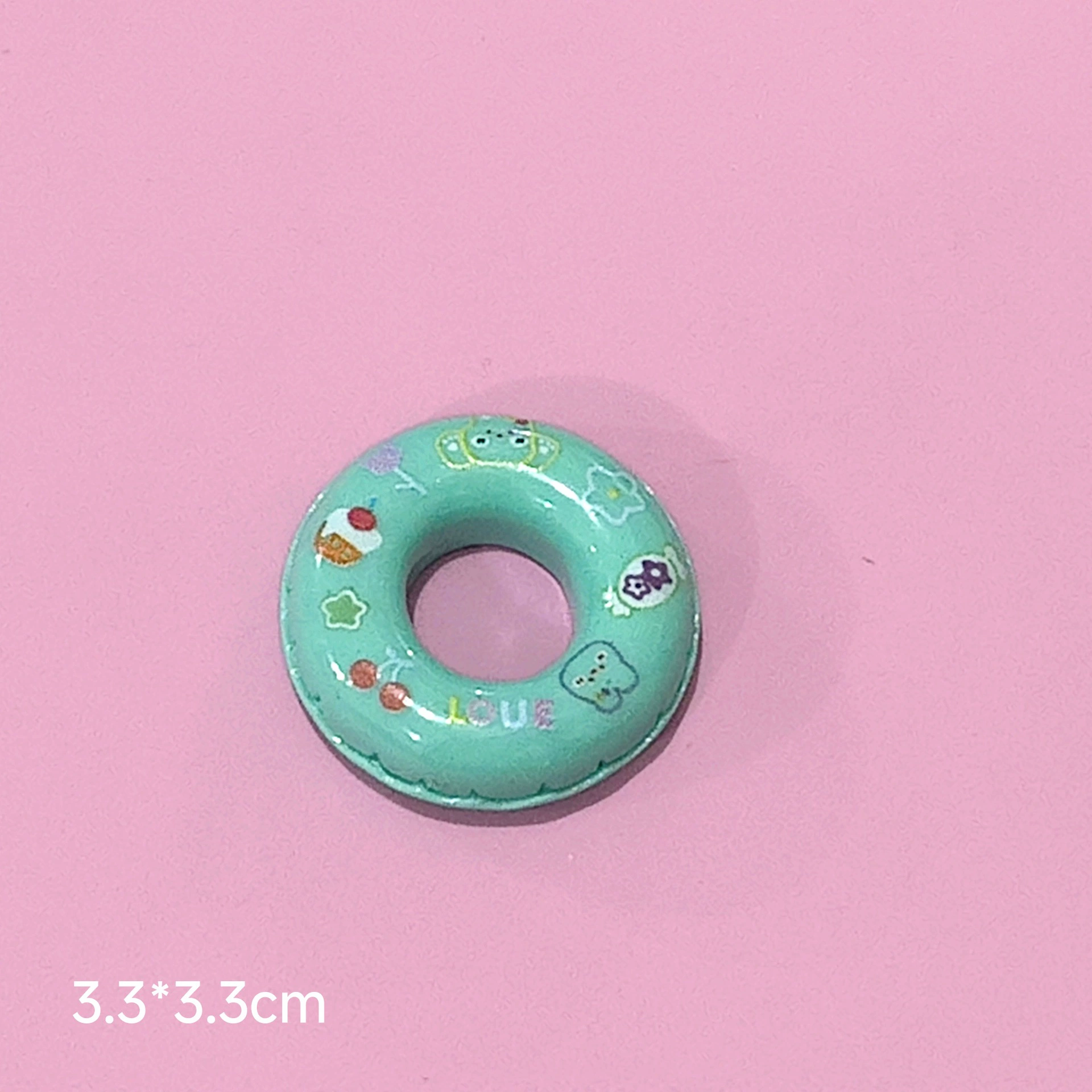 Realistic cream swimming ring, shoes, footwear buckle, accessory, material with accessories, handmade