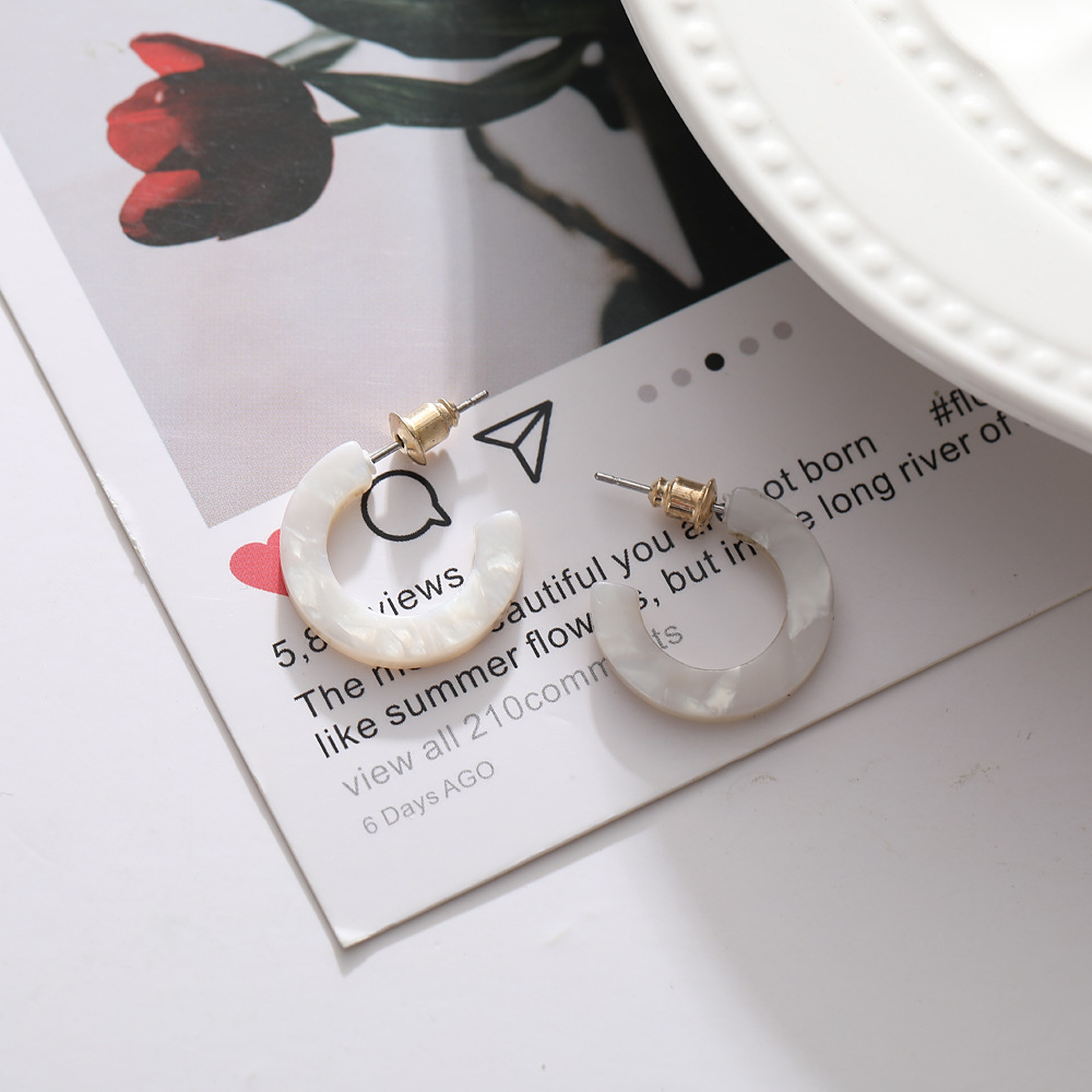 Fashion Letter C Earrings Simple Acrylic Leopard Hoop Earrings display picture 4