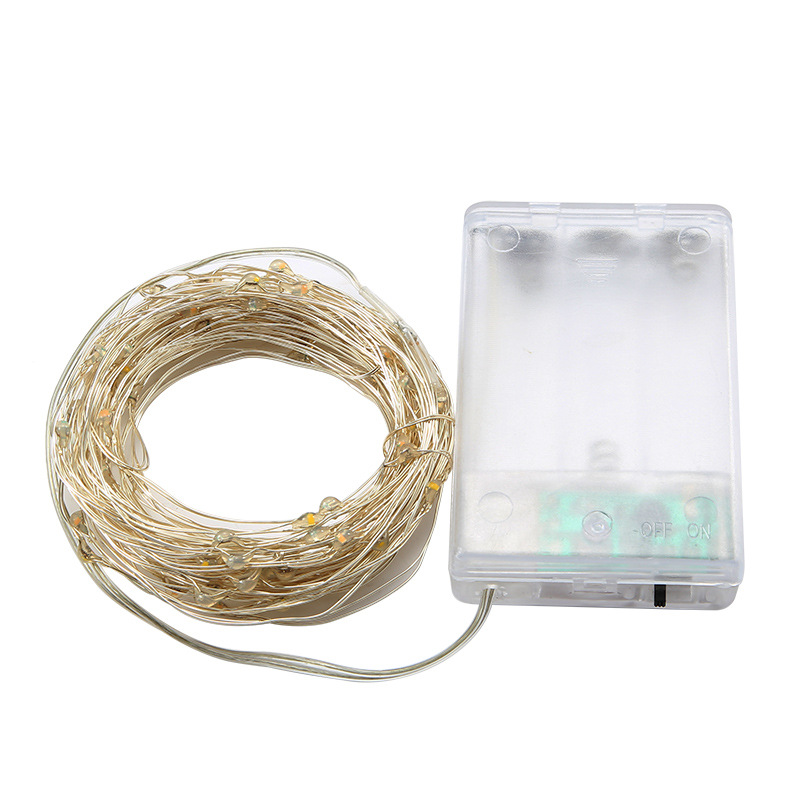 LED color USB batería botón luz cadena vacaciones decoración interior pastel impermeable color luz LED cobre alambre intermitente luz cadena