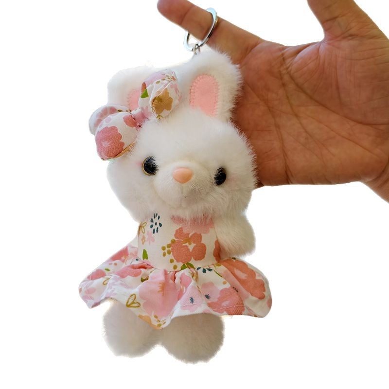 かわいい花のスカートのウサギのぬいぐるみのペンダント