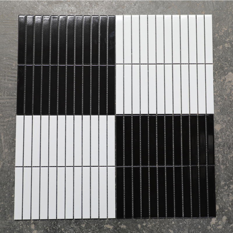 Nordic kitchen and bathroom classic strip mosaic tiles pure white…