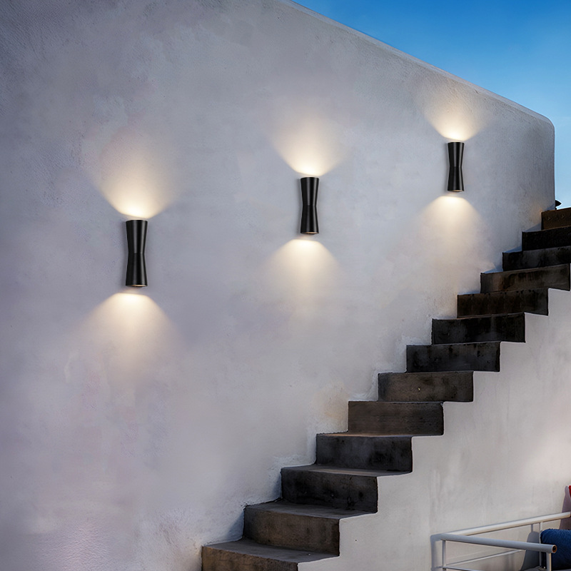 lámpara de pared exterior impermeable simple cuadrada luminosa lámpara de pared columna de pared exterior patio balcón pasillo decoración lámpara de pared