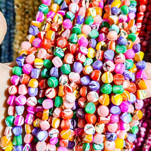 Natural Shell Hoop Conch Beads 8mm Multicolor Random Shaped Unformed Semi-Finished DIY Shell Jewelry Accessories