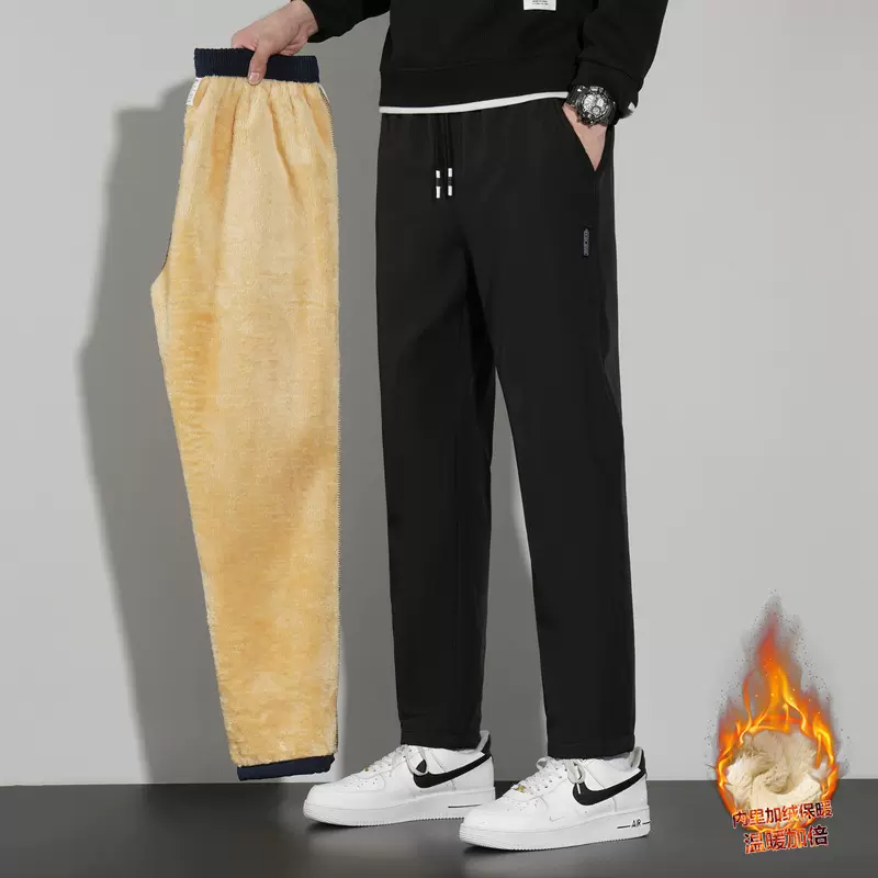 定制加绒加厚棉裤男士秋冬季新款羊羔绒裤子保暖防风户外运动长裤