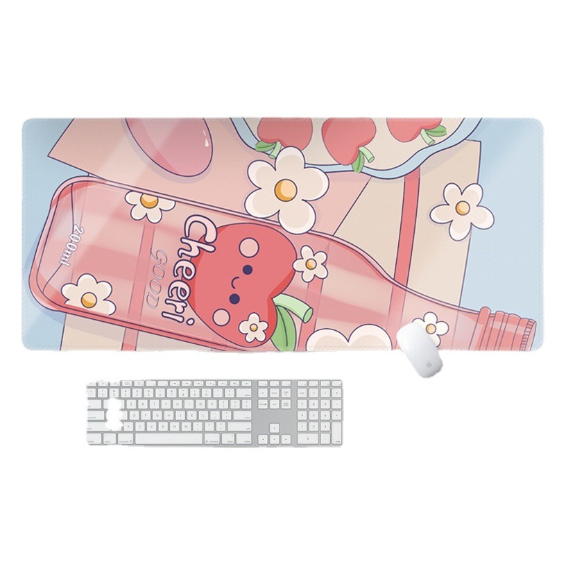 Alfombrilla de ratón rosa de dibujos animados grande personalidad de gran tamaño chica teclado de oficina