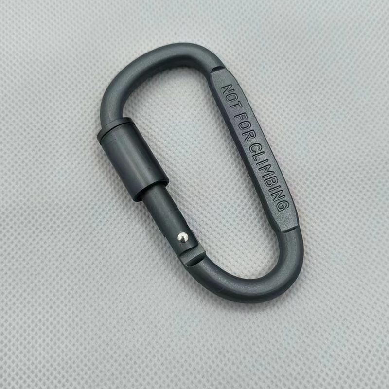 Venta directa de fábrica negrita No. 8 con gancho de bloqueo mosquetón en forma de D rápido colgante tuerca hebilla colgante hebilla de aleación de aluminio