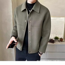 梵沃FW1301 新款现货2024秋冬纯手工短款双面羊绒大衣男 时尚夹克