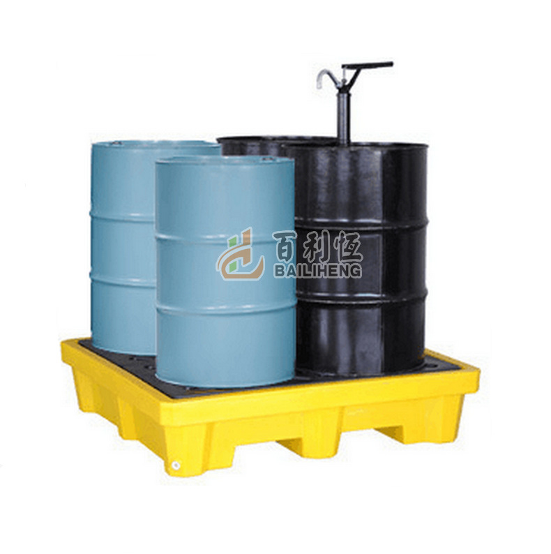 塑料防泄漏托盘耐腐蚀卡板聚乙烯油桶贮存平台接油盘防泄漏托宽