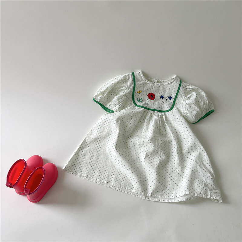 [SMS] vestido blanco de flores para niñas verano coreano vestido de princesa para bebés de verano