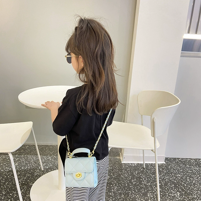 Children's bag with diamond pattern, shoulder bag, accessory, wallet, chain bag