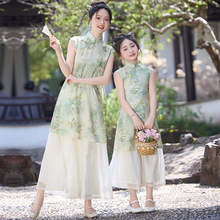儿童汉服女童旗袍中国风亲子装夏季新中式改良女童唐装古风母女装