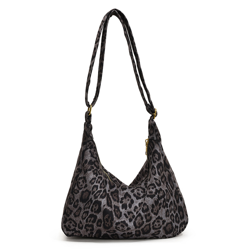 Bolsa de leopardo de mujer nueva gran capacidad textura retro multifuncional bolso de hombro de otoño 2024