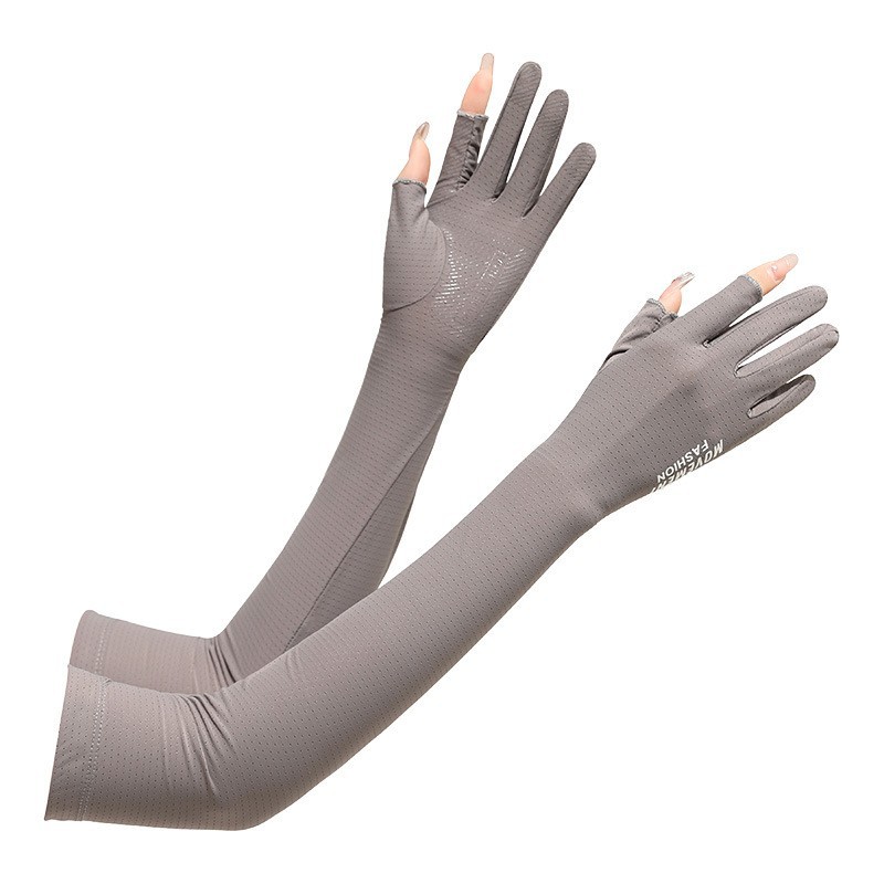 Protección solar oversleeve Ice Silk hombres y mujeres primavera y verano guantes UV brazo protección hielo manga conducción delgada fugas dos dedos opresleeve