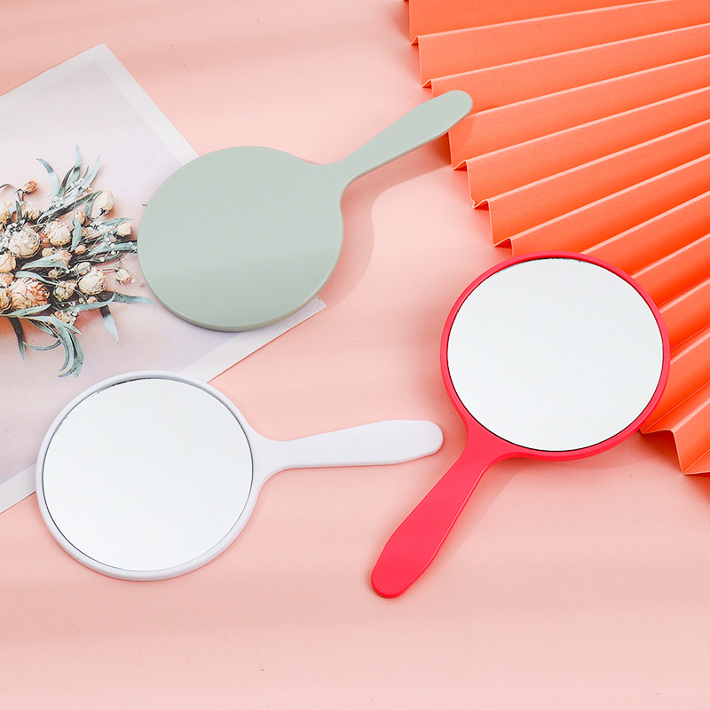 小圓鏡批發手柄化妝鏡可愛迷你梳妝鏡可印刷lg手持鏡定作便攜鏡子