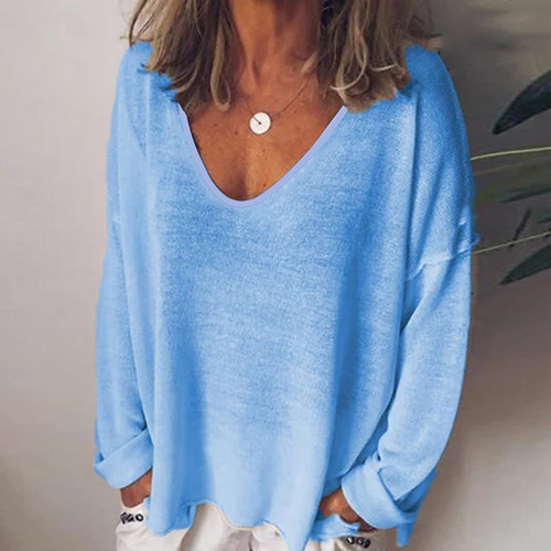 2026 Bestselling U-neck Long-sleeve Women's Top Spring Bestselling Elegant Solid Color Versatile T-shirt for Women