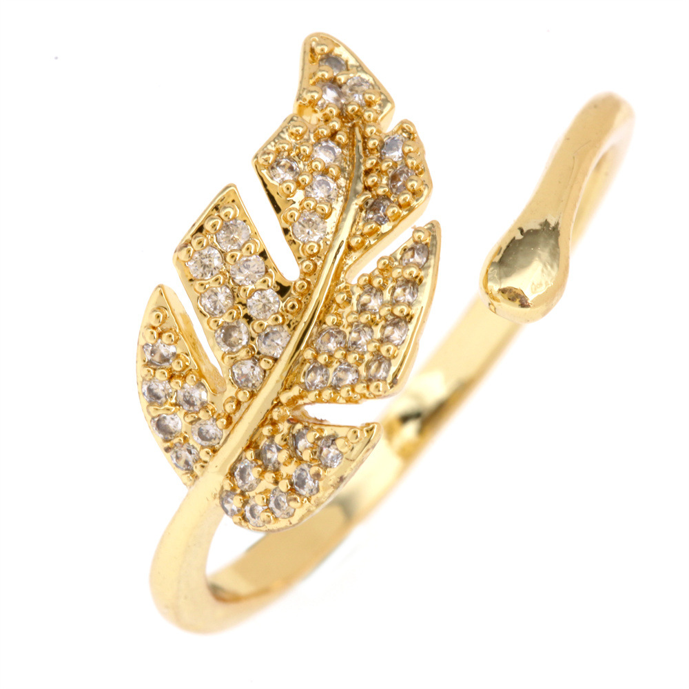 Fashion Water Droplets Eye Wings Copper Inlay Zircon Rings 1 Piece