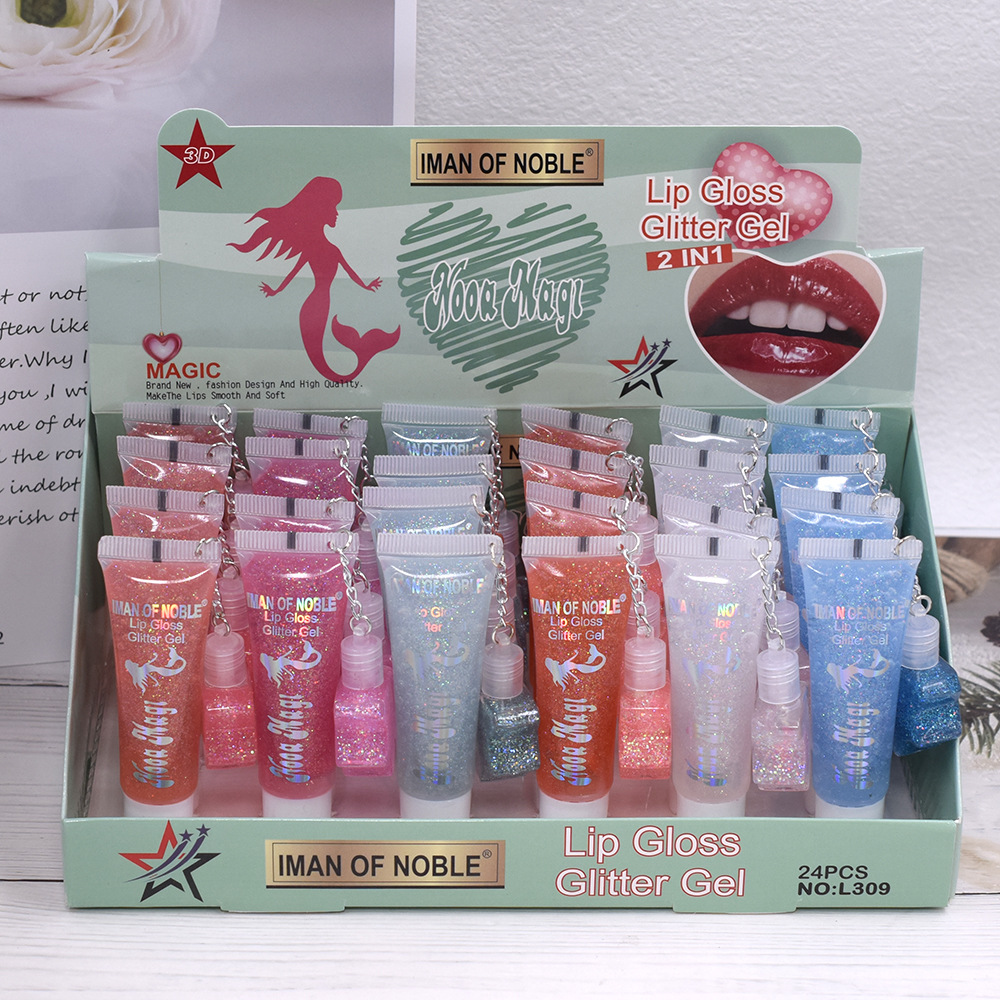 2024 exported [IMAN OF NOBLE] L309 sequin lip oil and transparent lip gloss LIPOIL