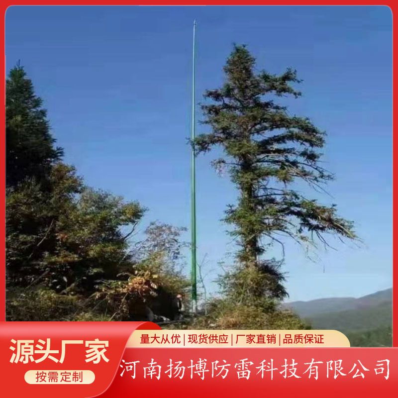 雷达站玻璃钢避雷针15米气象避雷针机场易折避雷针景区绝缘避雷针
