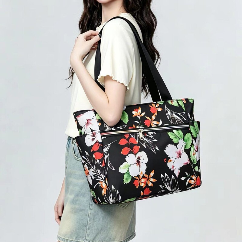Fashionable Printed Women's Handbag, Shoulder Bag, Multi-Pocket Shopping Bag, Outdoor Mommy Bag, Waterproof Oxford Cloth
