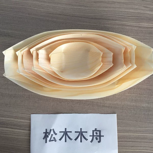 Wholesale Disposable Wooden Boats, Wooden Veneer Boats, Wooden Tableware, Disposable Wooden Veneer Boats, Sushi Boats, Wooden Boat Plates
