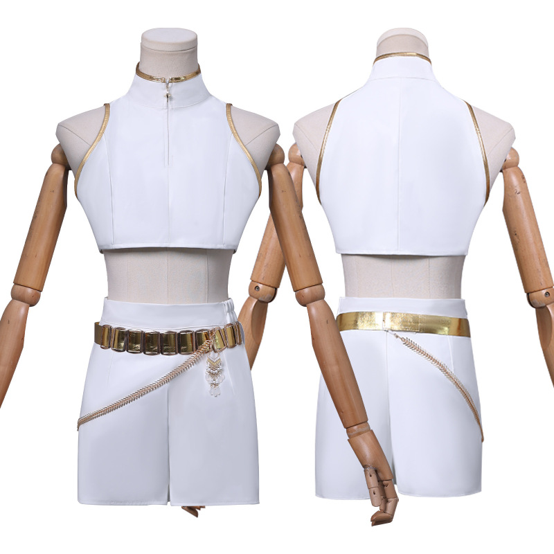 Yi Meng ハロウィン K-POP ハンターウィッチグループ ルミー歌唱服 ホワイト cos 韓流スーパースター 二次元アニメーション|undefined