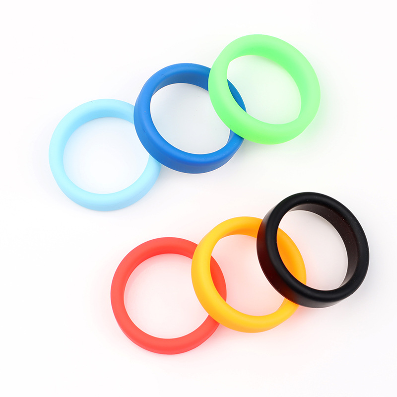 Silicone Locking Ring, Manual Non-Vibrating Penis Ring, Blue Large Fit, Couples Toy — detail image 7