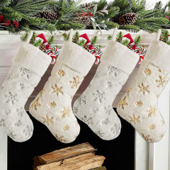 クリスマス装飾用品クリスマス靴下ビーズ雪花ぬいぐるみクリスマス靴下キャンディー袋クリスマスペンダントプレゼント袋
