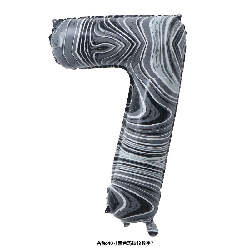 40寸黑色玛瑙纹数字7