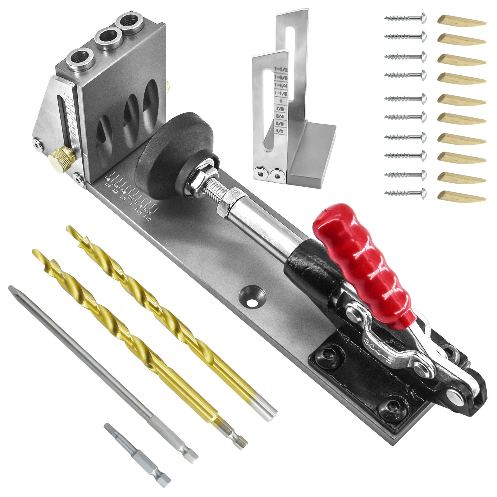 木工斜孔定位器 木工斜孔器定位器斜孔器Pocket Hole Jig Kit