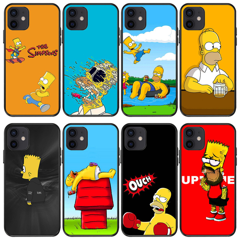 Suitable for iPhone16 mobile phone case ins tide cross-border new animation foreign trade X cartoon funny Simpson mobile phone case