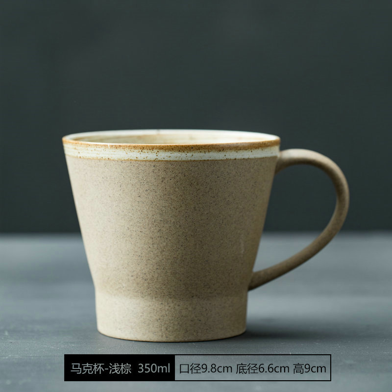 Taza de café de gres de estilo japonés hecha a mano creativa pareja taza de té retro personalizado desayuno taza de leche taza de arte