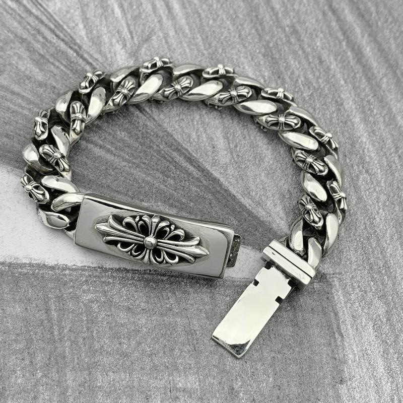 S925 silver men's bracelet, thick style, trendy cross design, vintage, simple, bold, unique, creative, Cuban chain, tank chain S925 silver men's bracelet, thick style, trendy cross design, vintage, simple, bold, unique, creative, Cuban chain, tank chain