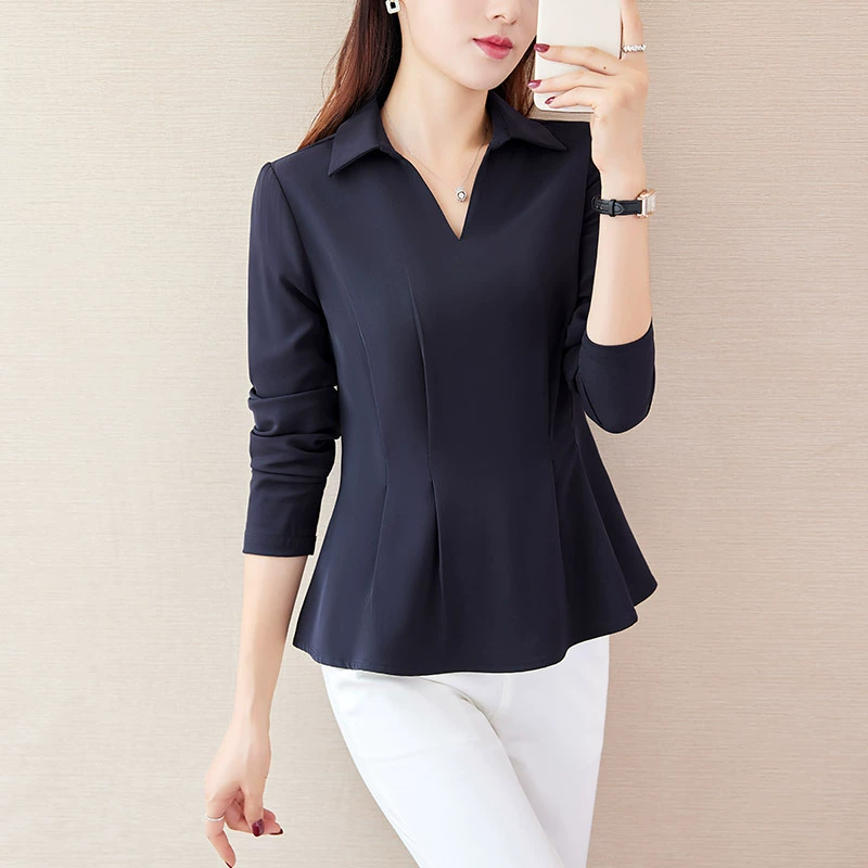 Осенняя Новинка 2022 года, Женская Высококачественная рубашка большого размера с воротником-образным вырезом для пухленькой девушки, топ с покрытием живота скрывает мясо