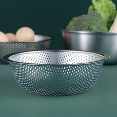 304不鏽鋼日式洗菜盆瀝水籃家用廚房濾漏水籃打蛋盆攪拌碗沙拉碗