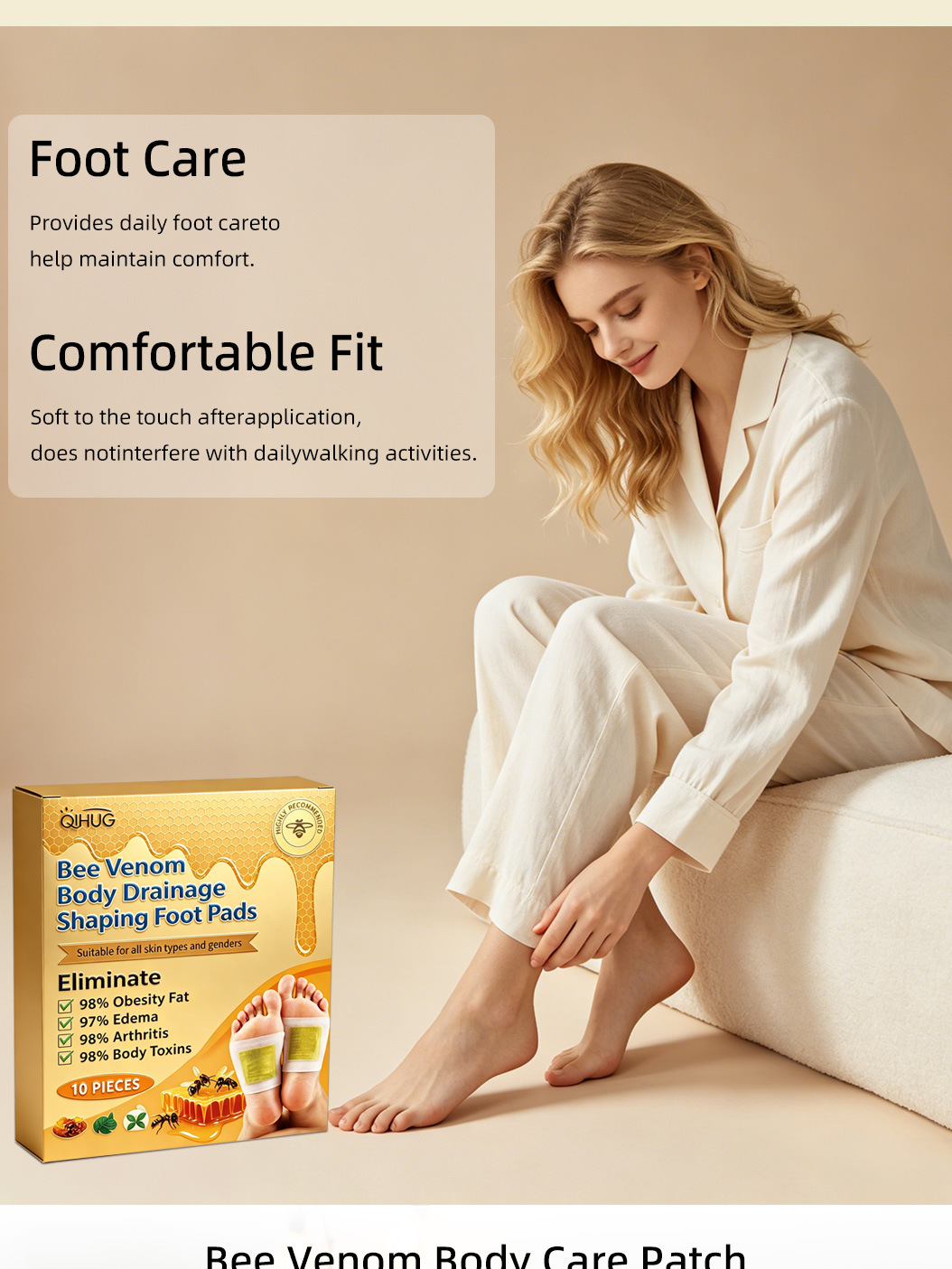 Honey Foot Patches with Wu Zhu Yu and Fu Ling 30 Pieces Herbal Foot Care quality and texture