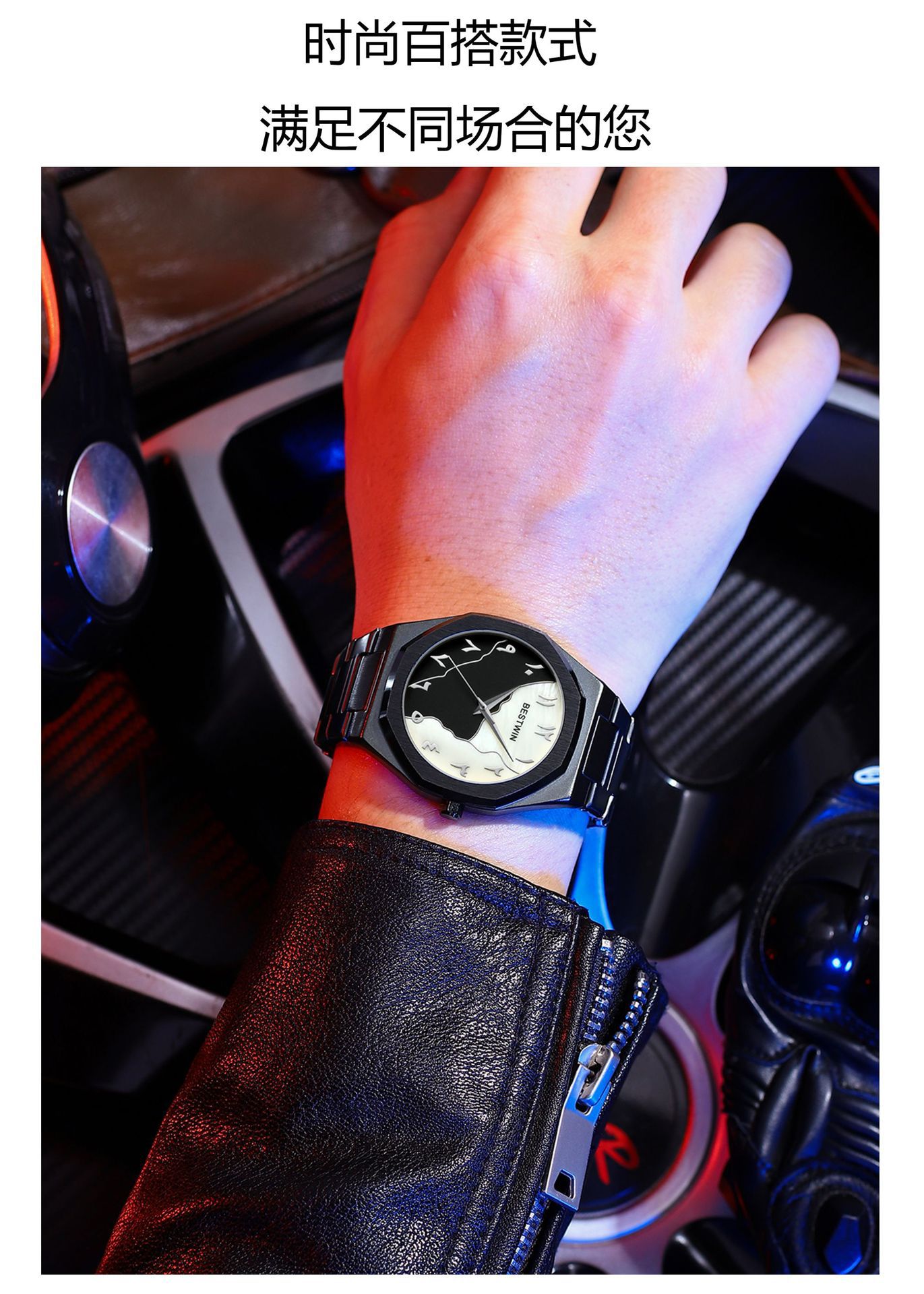 140g Weight Tempered Glass Mirror Material Stainless Steel Strap Material Watch Classification Pointer Display Type Double Side Snaps Buckle Style Diamond Dial Shape Daily, Street Occasion Quartz Movement Solid Color Pattern All Seasons Season Men's Gender Business, Classic Style Style Business Classic Style Solid Color Double Side Snaps Quartz Watch 3