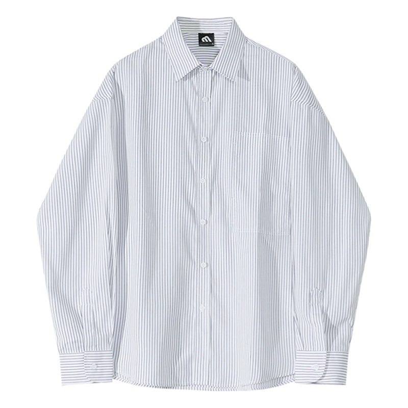 MYQ Japonés Camisa de rayas de los hombres de manga larga 2023 Otoño Nuevo estilo Coreano flojo nicho camisa de diseño