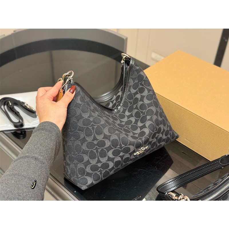 2025 New Laurel Wander Bag Classic Monogram Hobo Shoulder Bag Large Capacity Denim Blue Tote Bag For Women - Thumbnail 2