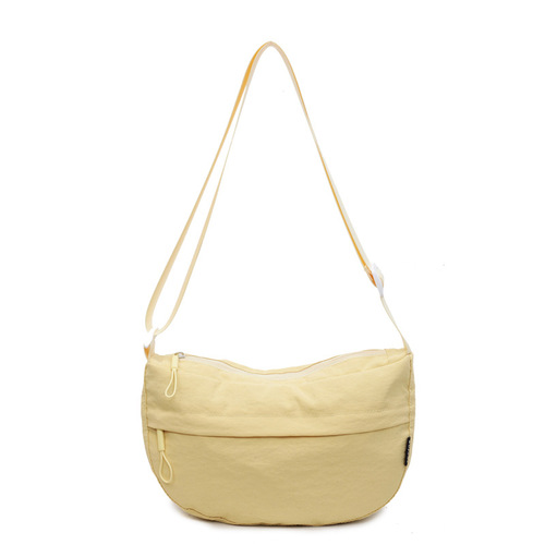 Summer Large Capacity High-End Commuter Crossbody Bag for Women 2025 New Model Lightweight Orange Canvas Dumpling Bag