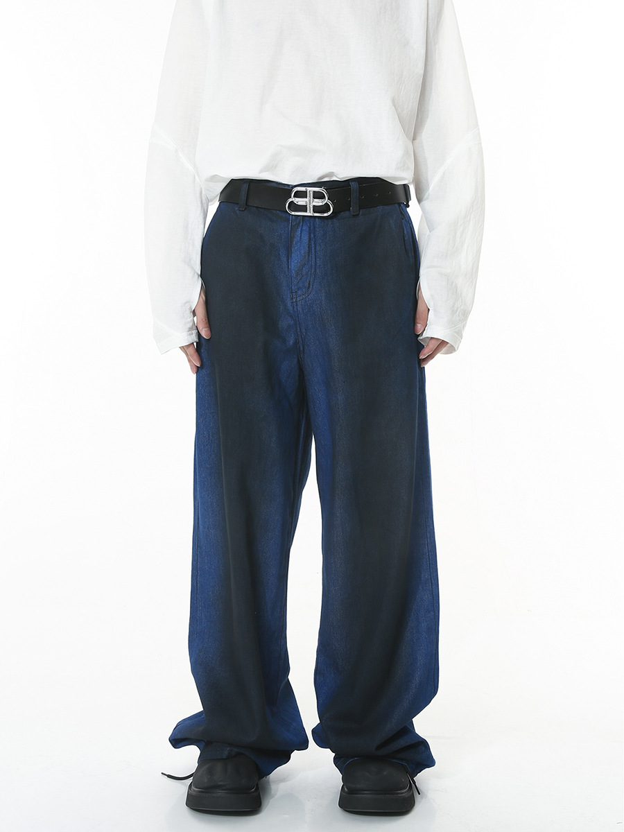 Mtlclothes ropa de Hombre | 2023 otoño nuevo estilo coreano flojo retro gradiente natural azul denim traje