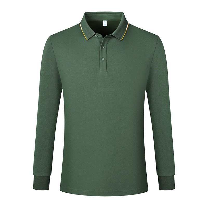 Ropa de trabajo profesional de alta gama ropa personalizada lana seda otoño invierno camisa polo de manga larga personalizada logotipo impresa