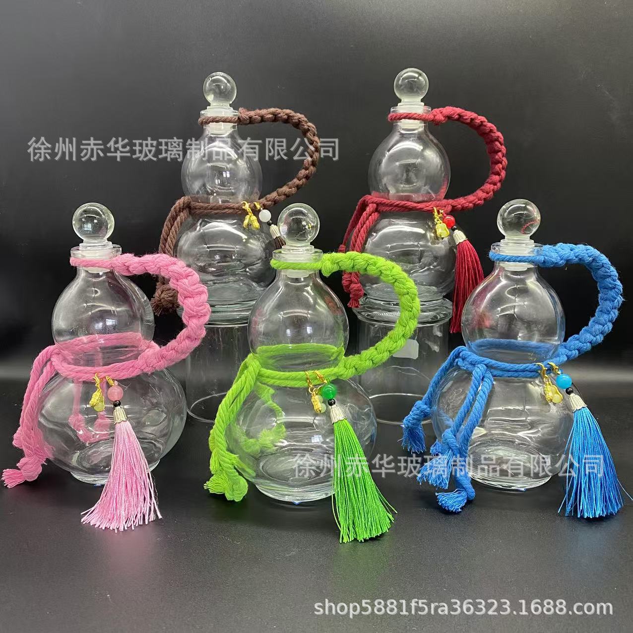 가벼운 병 + 작은 유리 마개 + 밧줄 (걸이 장식 보내기); 빨간색