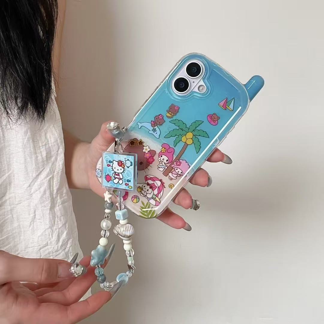 Monopatín de playa junto al mar de verano KT para iPhone16 Apple 15ProMax funda para teléfono móvil 14/13 Big Brother