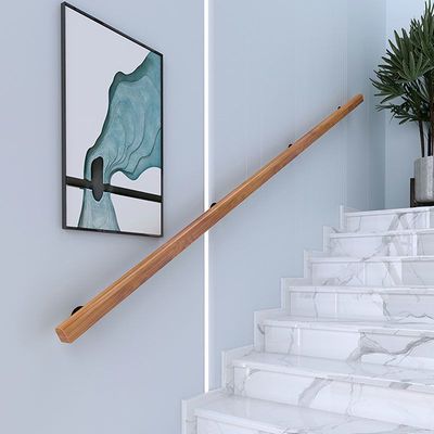 stairs Handrail Railing European style Wall solid wood indoor villa Attic Corridor kindergarten children Wooden handrail Simplicity