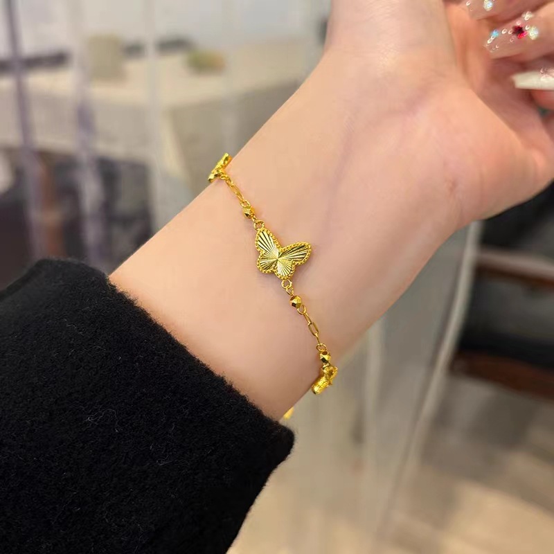 Vietnam gold laser butterfly bracelet new light luxury women's fashion elegant all-match bracelet live_voghion.com