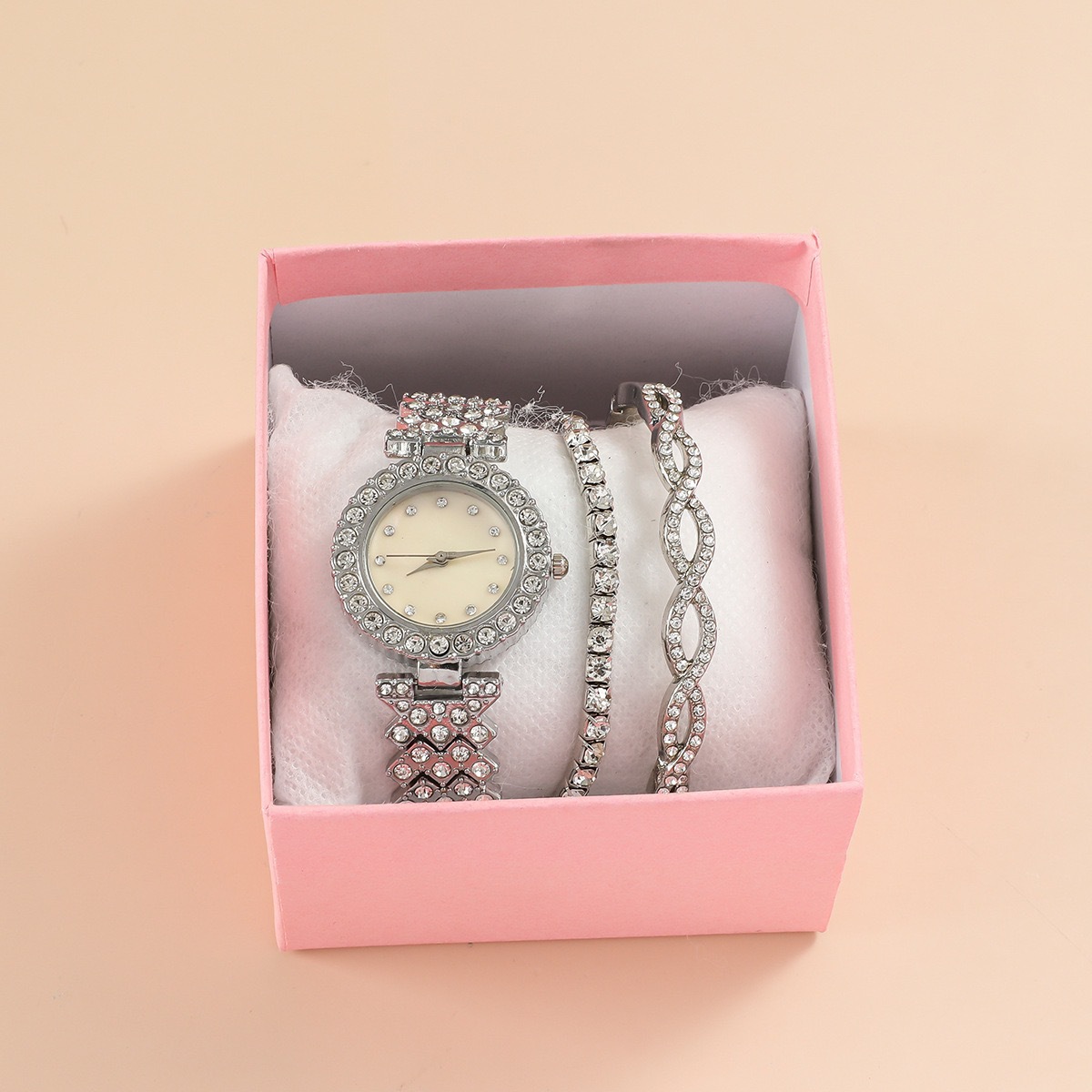 μόδα ζώνη χάλυβα διαμαντιών μικρή στρογγυλή κλίμακα στρας απλή γυναικεία ρολόγια κοστούμι_voghion.com