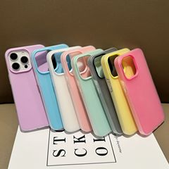 Apple 17 携帯電話ケースに適したツーインワン新しいゼリー大穴携帯電話保護カバー 16PRO ソリッドカラー落下防止