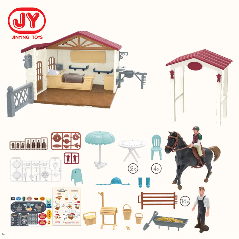 Modelo de alimentación de trabajador agrícola animal de simulación de suministro transfronterizo DIY montaje arena Mesa escena modelo traje de juguete