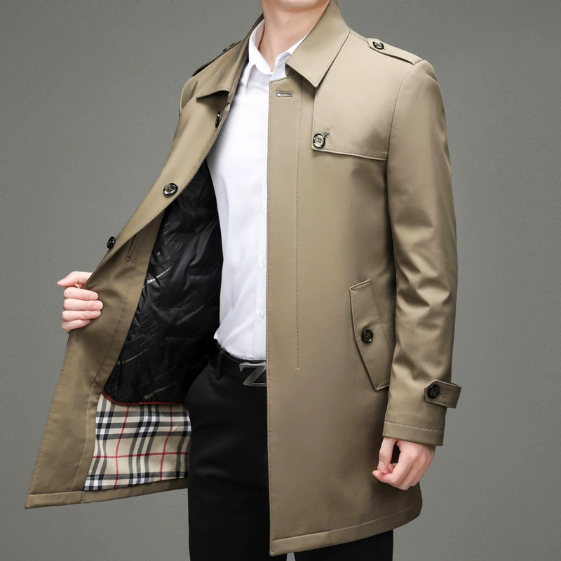 Пуховик демисезонный, trench coat, до середины длины