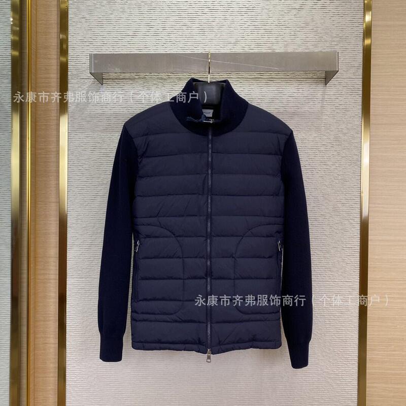 欧洲站外贸M家针织拼接羽绒服现货立领休闲男女同款外套冬季款|undefined